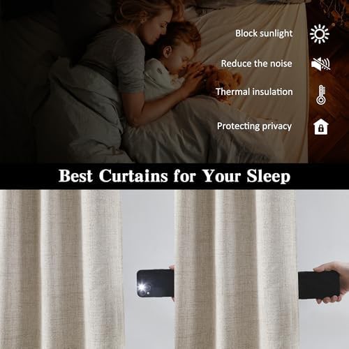 Long sun blocking curtains with hooks 94 inch — photo 3