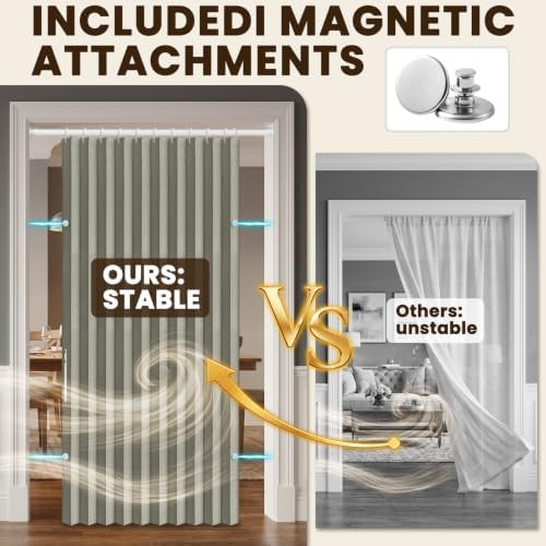 Grey magnetic accordion door curtain 42 by 78 in — photo 4
