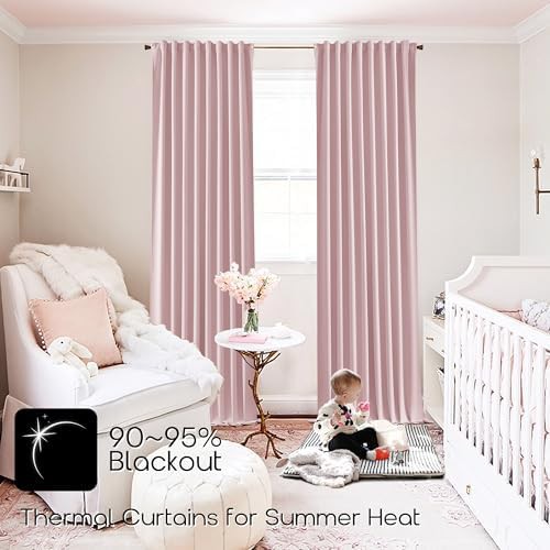 Baby pink rod pocket blackout curtains — photo 4