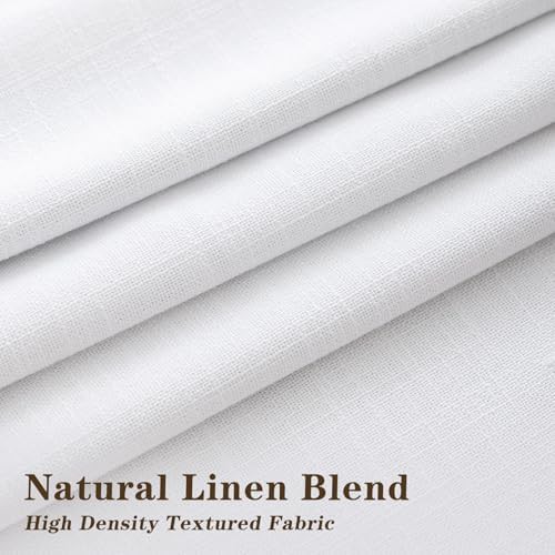 White linen pinch pleated full blackout curtains 95 in — photo 3