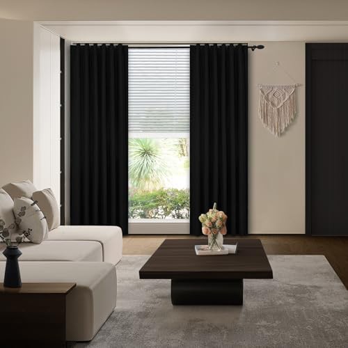 Black linen total blackout window panels — photo 5