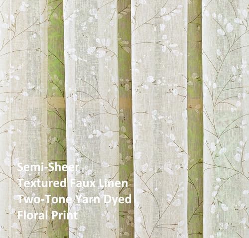 Willow faux linen print straight valance ivory — photo 3
