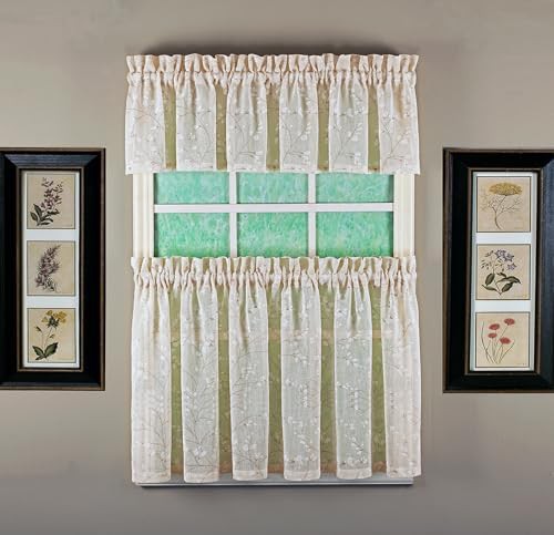 Willow faux linen print straight valance ivory — photo 4