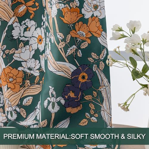Orange floral blackout curtains 84 inches long — photo 4