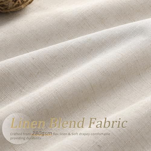 Grayish brown linen 90 inch grommet curtains — photo 3