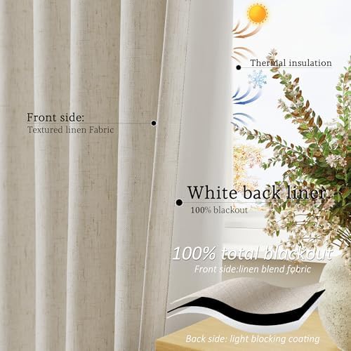 Grayish brown linen 90 inch grommet curtains — photo 4