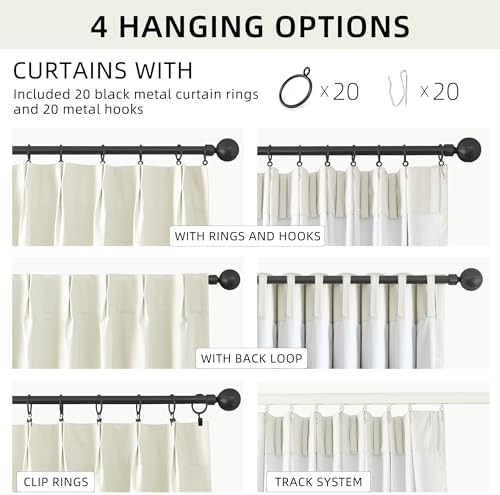 Ivory pinch pleated linen curtains 84 inches — photo 5