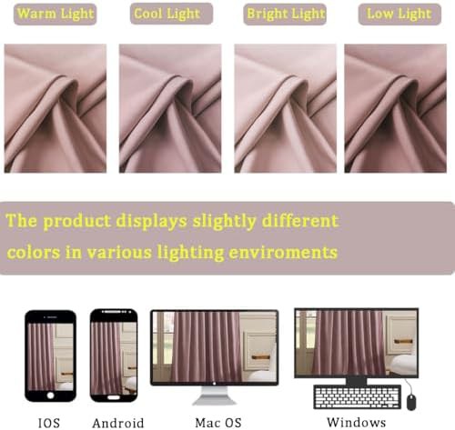 Dusty pink velvet thermal blackout curtains — photo 5