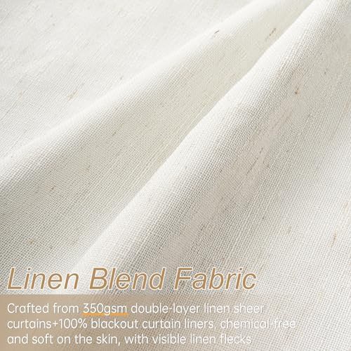 Beige Linen Pinch Pleated Blackout Drapes — photo 4