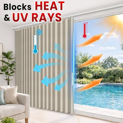 Cream white thermal folding room divider 98 by 106 in — photo 4