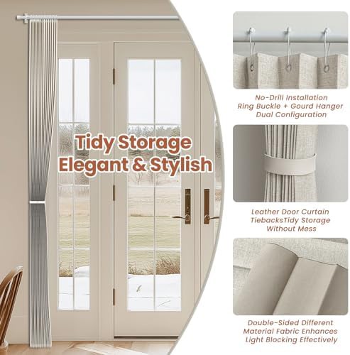 Cream white thermal folding room divider 98 by 106 in — photo 5
