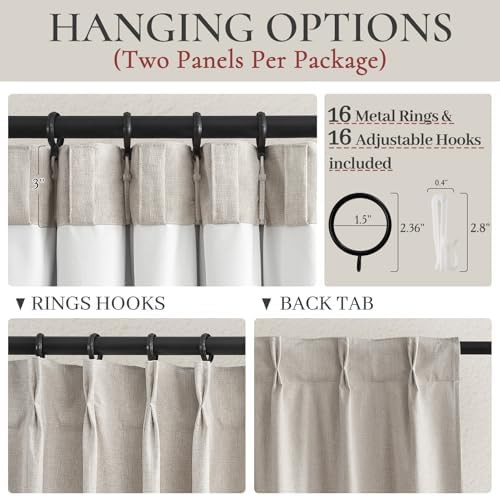 Double Pinch Pleated Natural Birch Patio Drapes — photo 4