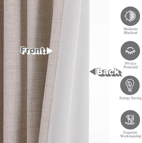Flyfun natural linen thermal curtains 84 in — photo 5