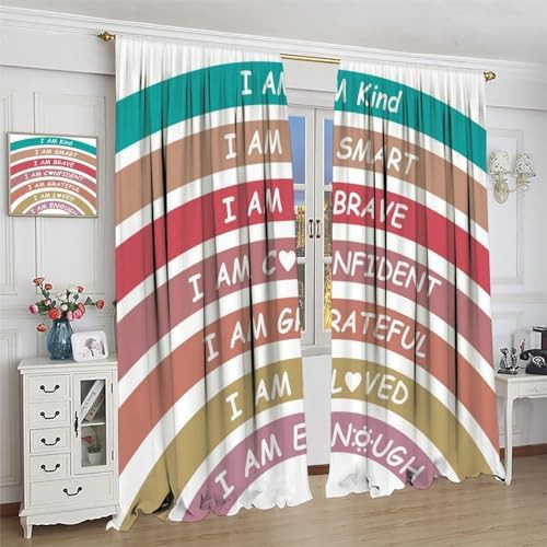 Boho rainbow classroom reading corner curtains 45 in — photo 4