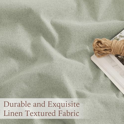 Sage green flax linen blackout curtains 108 in — photo 5