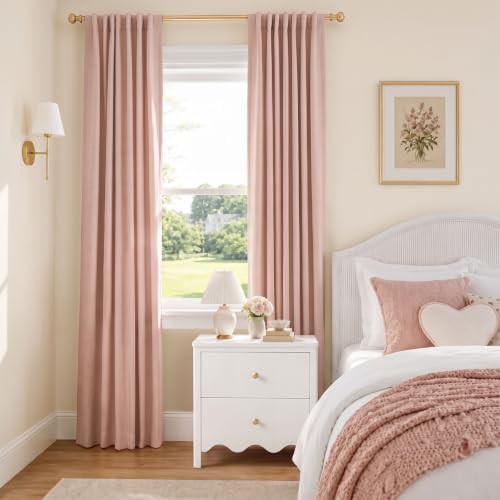 Blush pink total blackout curtains 84 inch — photo 3