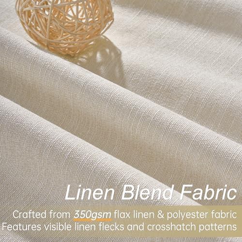 Cream Tan Linen Floor to Ceiling Curtains — photo 3