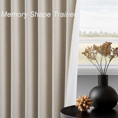 Cream Tan Linen Floor to Ceiling Curtains — photo 4