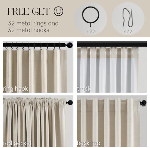 Cream Tan Linen Floor to Ceiling Curtains — photo 5