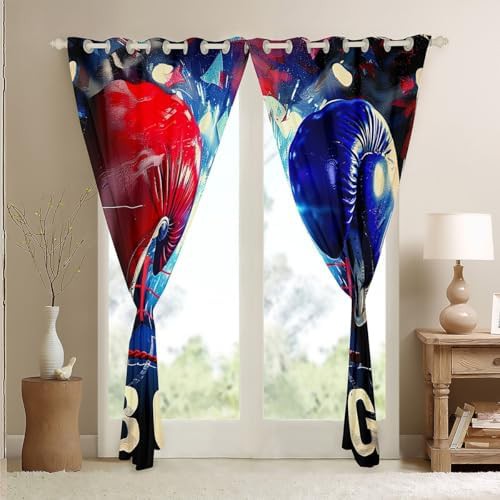 Red and Blue Boxing Gloves Velvet Curtains — photo 4