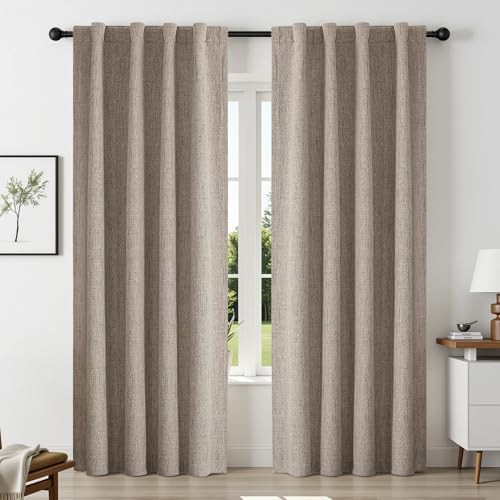 Natural linen 108 inch blackout drape