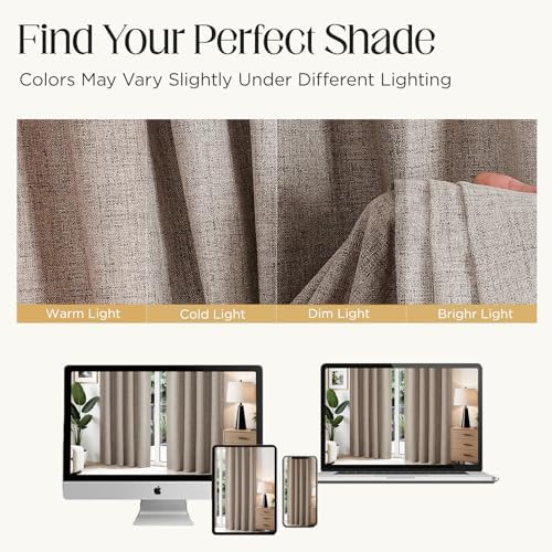 Natural linen 108 inch blackout drape — photo 4