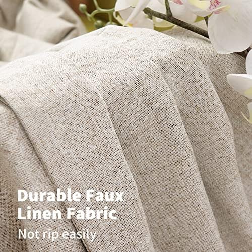 YoungsTex linen short blackout curtains beige window — photo 5