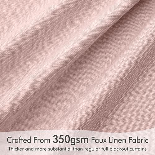 Light pink back tab linen curtain 96 inch — photo 4
