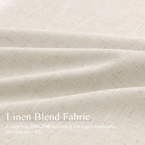 Beige linen 102 inch pinch pleated drapes — photo 4