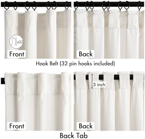 Ivory pinch pleated velvet curtains 96 in — photo 3