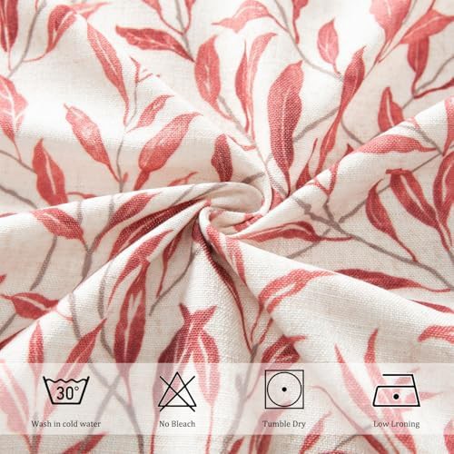 Red leaf print scalloped valance with beads — photo 5