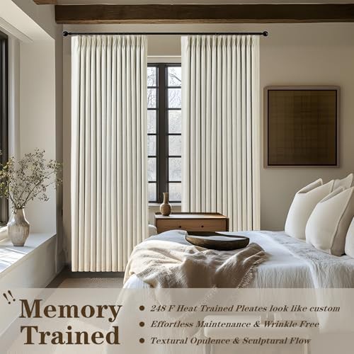 Linen pinch pleated blackout curtains 102 in long — photo 4
