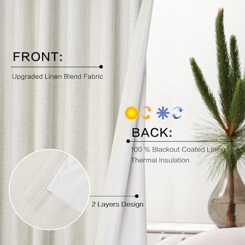 Natural Pinch Pleated Linen Blackout — photo 3