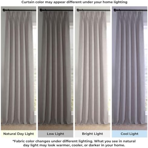 Clay Faux Linen Pinch Pleated Room Darkening Curtain — photo 3