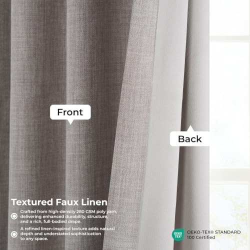 Clay Faux Linen Pinch Pleated Room Darkening Curtain — photo 4