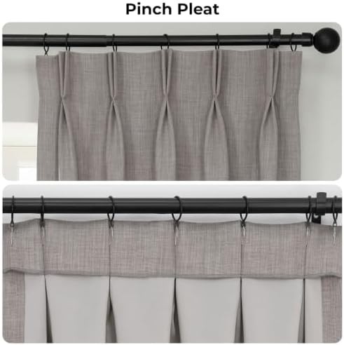 Clay Faux Linen Pinch Pleated Room Darkening Curtain — photo 5