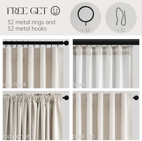 White Linen Pinch Pleat Boho Curtains — photo 5