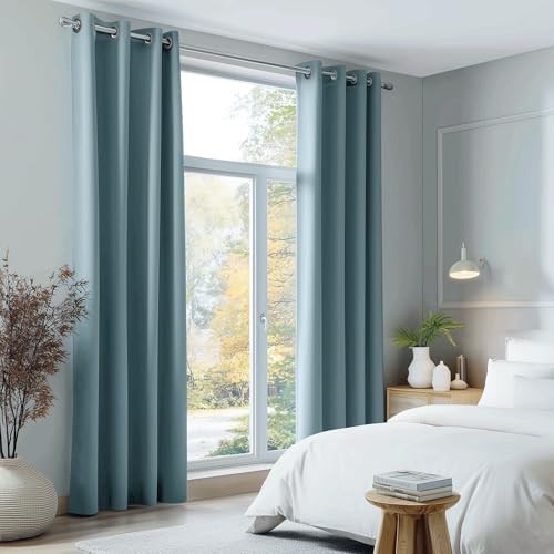 Dusty blue blackout curtains 63 in — photo 5