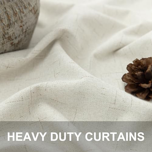 Natural cream linen total blackout curtains 84 in — photo 3