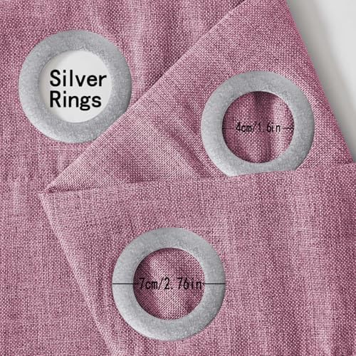 Pink Linen Thermal Blackout Drapes — photo 5