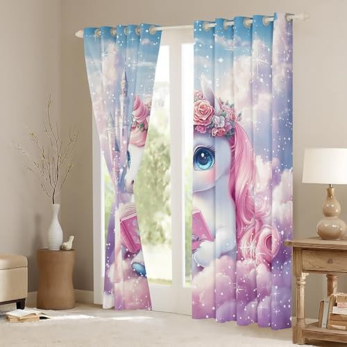 Vintage castle glitter cloud blackout curtain 54 in — photo 3
