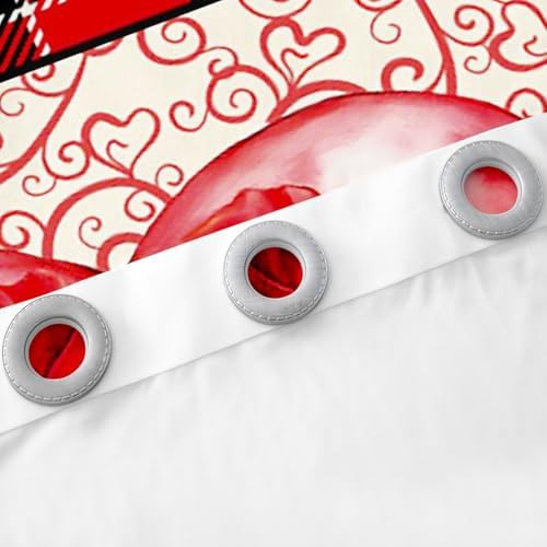 Valentine plaid love rose floral window curtains — photo 5
