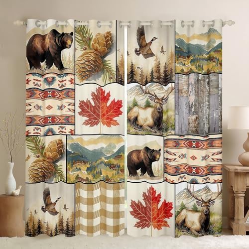 Deer bear wildlife jungle blackout curtains