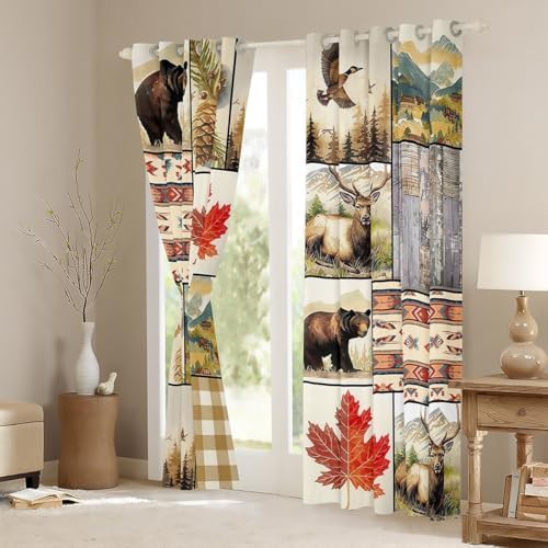Deer bear wildlife jungle blackout curtains — photo 3