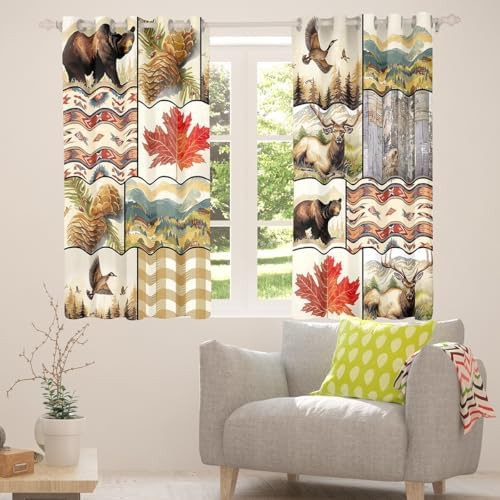 Deer bear wildlife jungle blackout curtains — photo 5