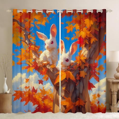 Wild rabbit fall harvest maple blackout curtain 45 in