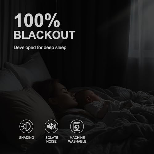 Black grommet thermal insulated bedroom curtains — photo 4