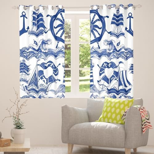 Nautical adventure lighthouse blackout curtain 63 in — photo 5