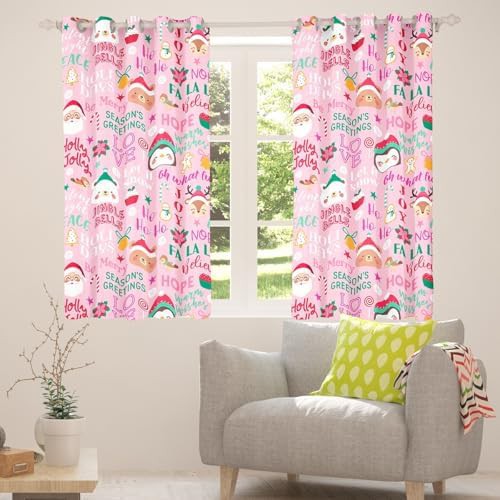 Gingerbread candy Christmas pink blackout curtain 84 in — photo 4