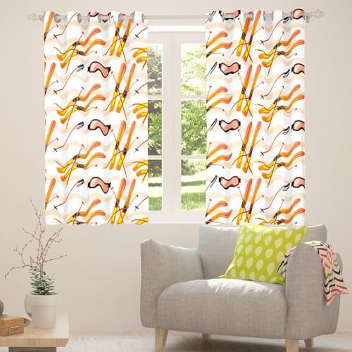 Cartoon ski board outdoor sports window curtains — photo 5